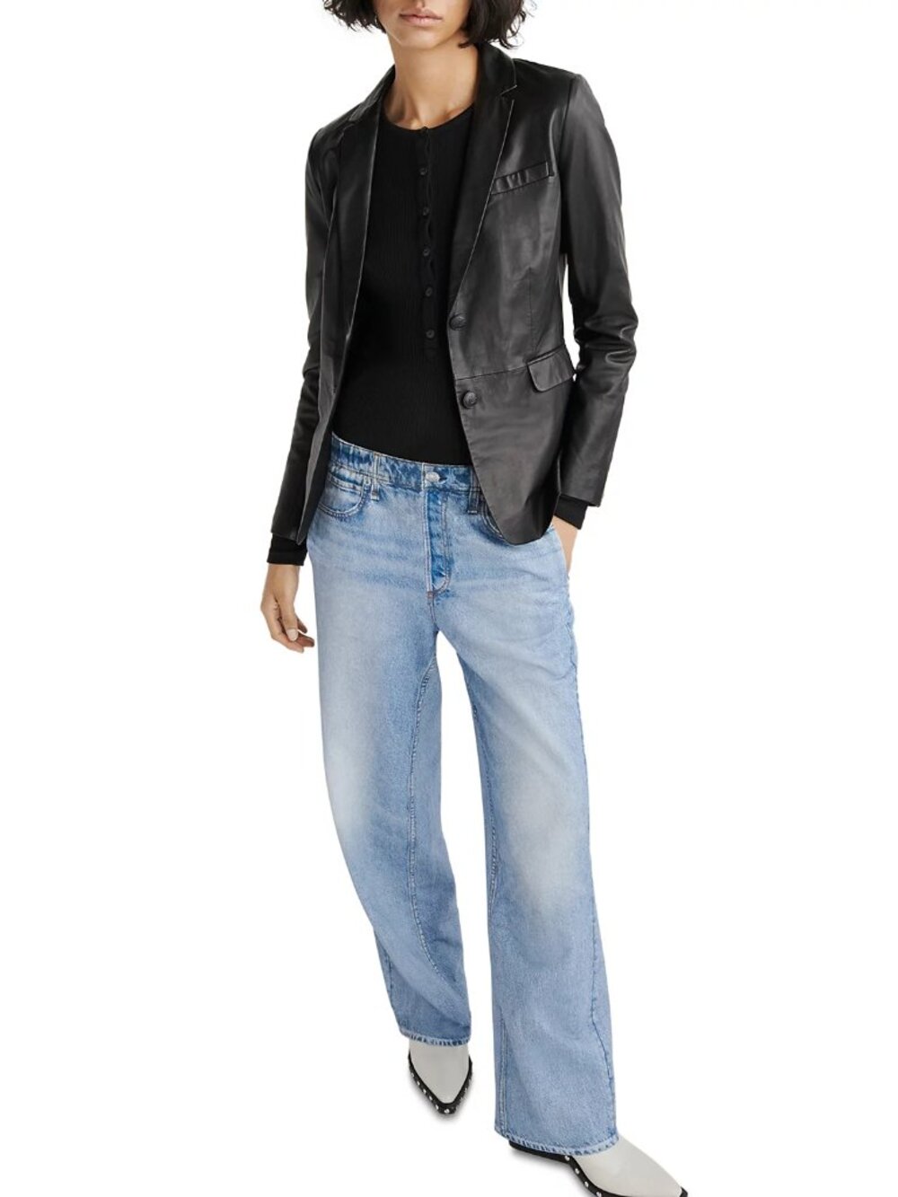Rag & Bone Miramar Mid Rise Wide Leg Cotton Terry Sweatpant Jeans: Valentina